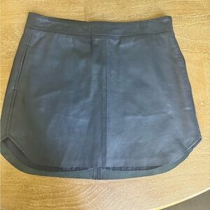 Karina Grimaldi Navy Leather Mini Skirt Size S